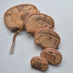 Elka Vintage World Map 5 Nesting Pouches